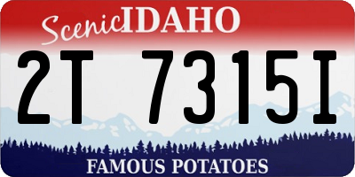 ID license plate 2T7315I