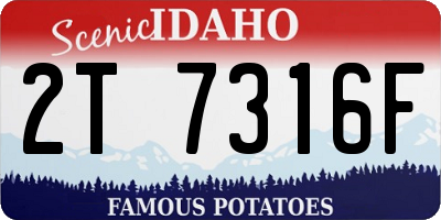 ID license plate 2T7316F