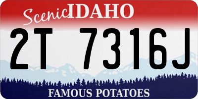 ID license plate 2T7316J