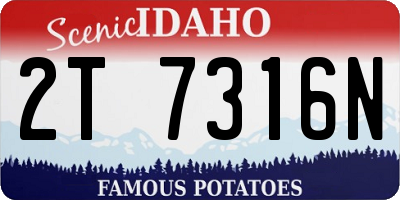 ID license plate 2T7316N