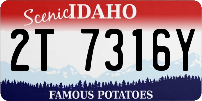 ID license plate 2T7316Y