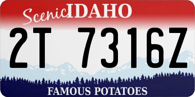 ID license plate 2T7316Z