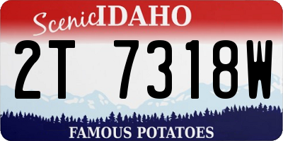 ID license plate 2T7318W