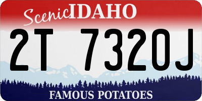 ID license plate 2T7320J