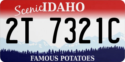 ID license plate 2T7321C