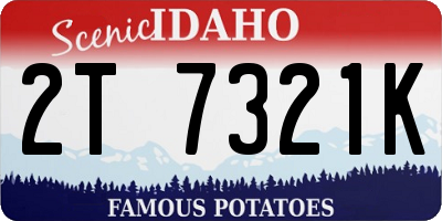 ID license plate 2T7321K