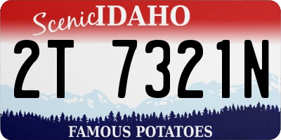 ID license plate 2T7321N