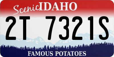 ID license plate 2T7321S