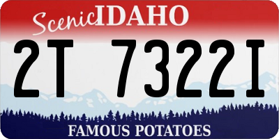 ID license plate 2T7322I
