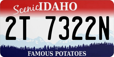 ID license plate 2T7322N