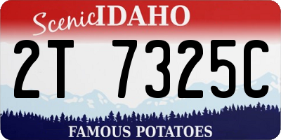 ID license plate 2T7325C