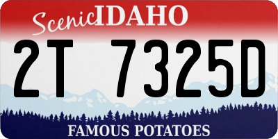 ID license plate 2T7325D