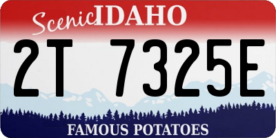 ID license plate 2T7325E