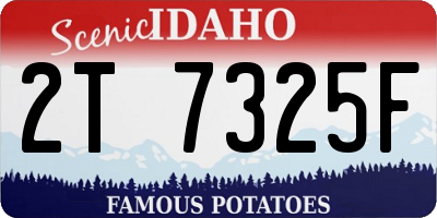 ID license plate 2T7325F