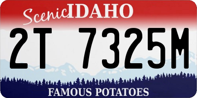 ID license plate 2T7325M