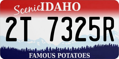 ID license plate 2T7325R