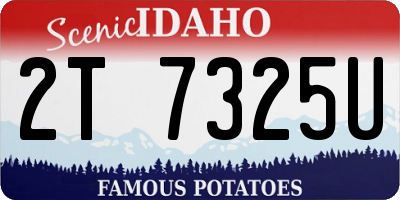 ID license plate 2T7325U