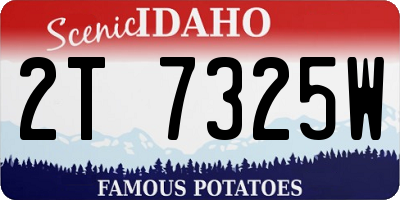 ID license plate 2T7325W