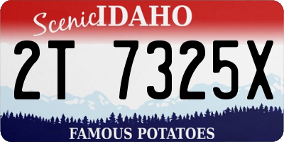 ID license plate 2T7325X