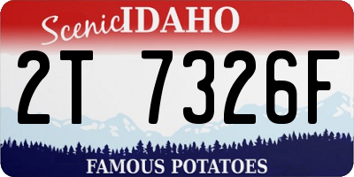 ID license plate 2T7326F