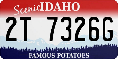 ID license plate 2T7326G