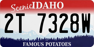 ID license plate 2T7328W