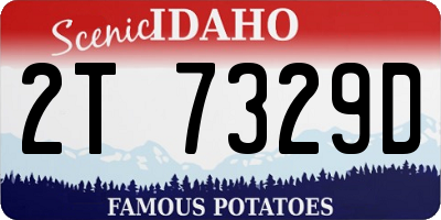 ID license plate 2T7329D