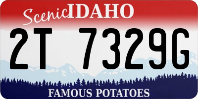 ID license plate 2T7329G