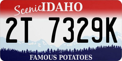 ID license plate 2T7329K