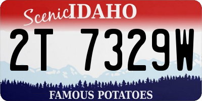 ID license plate 2T7329W