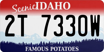 ID license plate 2T7330W
