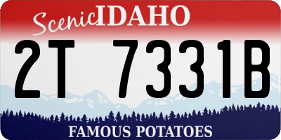 ID license plate 2T7331B