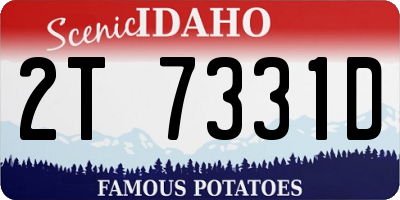 ID license plate 2T7331D