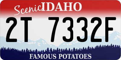 ID license plate 2T7332F