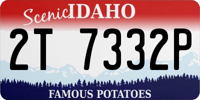 ID license plate 2T7332P