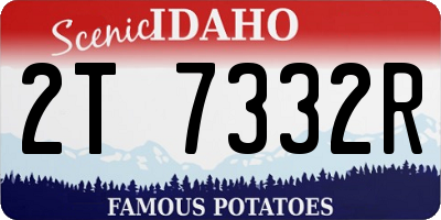 ID license plate 2T7332R