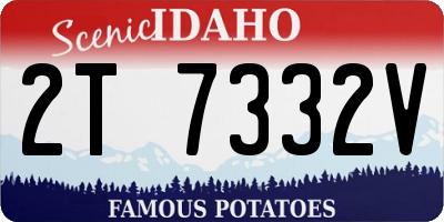 ID license plate 2T7332V