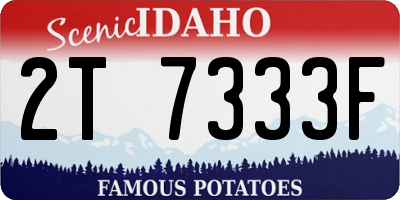 ID license plate 2T7333F
