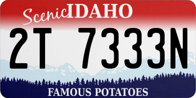 ID license plate 2T7333N