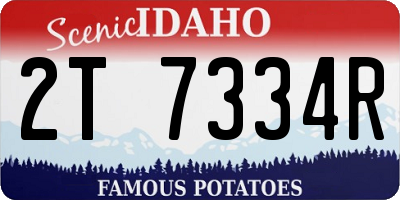 ID license plate 2T7334R