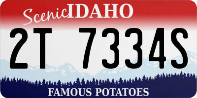 ID license plate 2T7334S