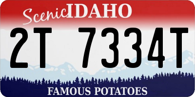 ID license plate 2T7334T