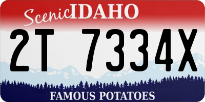 ID license plate 2T7334X