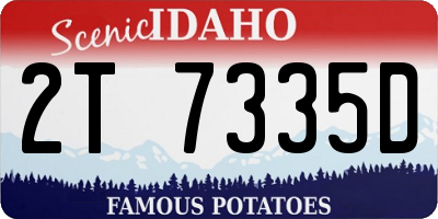 ID license plate 2T7335D