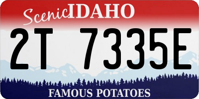 ID license plate 2T7335E
