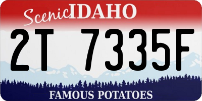 ID license plate 2T7335F