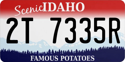 ID license plate 2T7335R