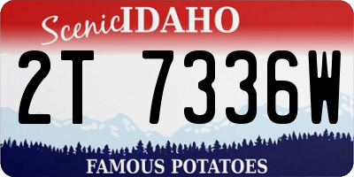 ID license plate 2T7336W