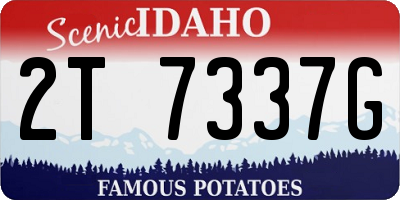 ID license plate 2T7337G