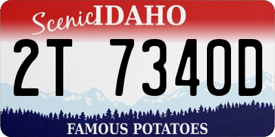 ID license plate 2T7340D
